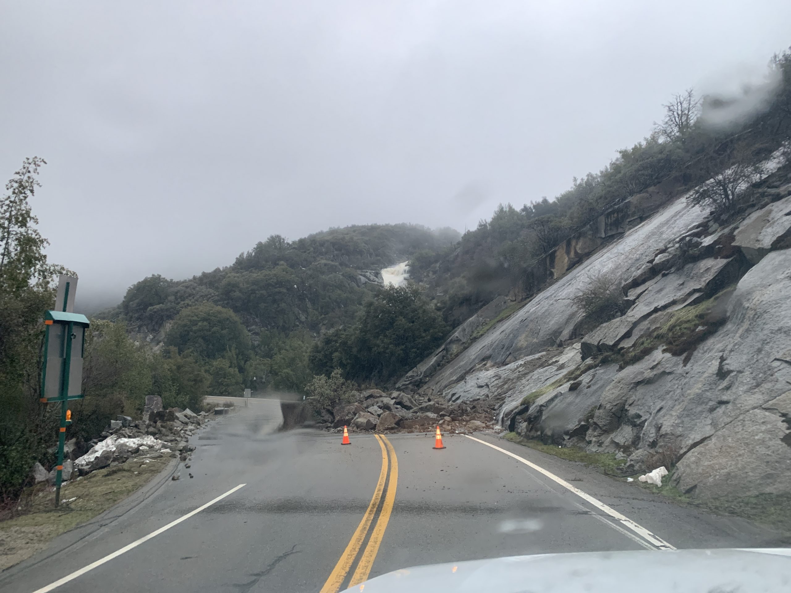 Highway 180 rockslide