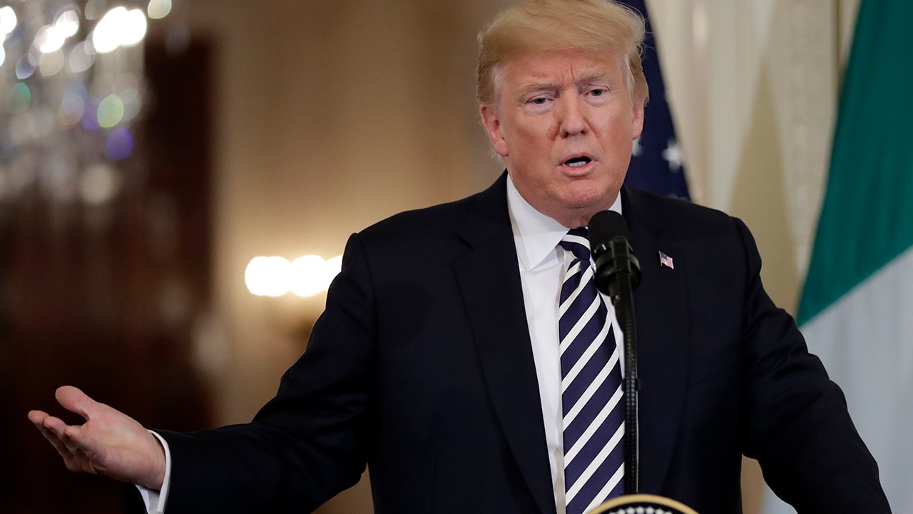 Photo of President Donald Trump speaking during a news conference