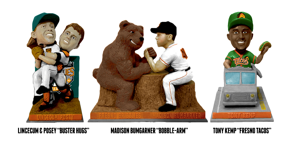 2017 Fresno Grizzlies Bobbleheads