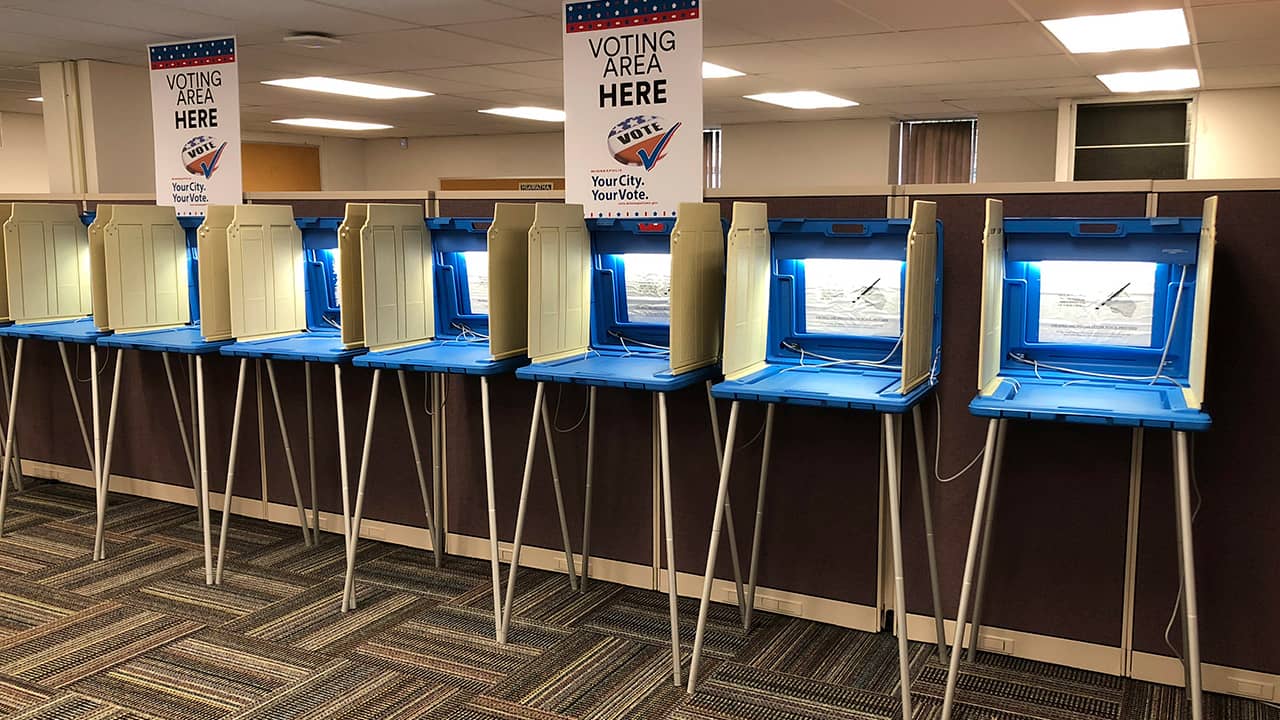 Photo of voting booths