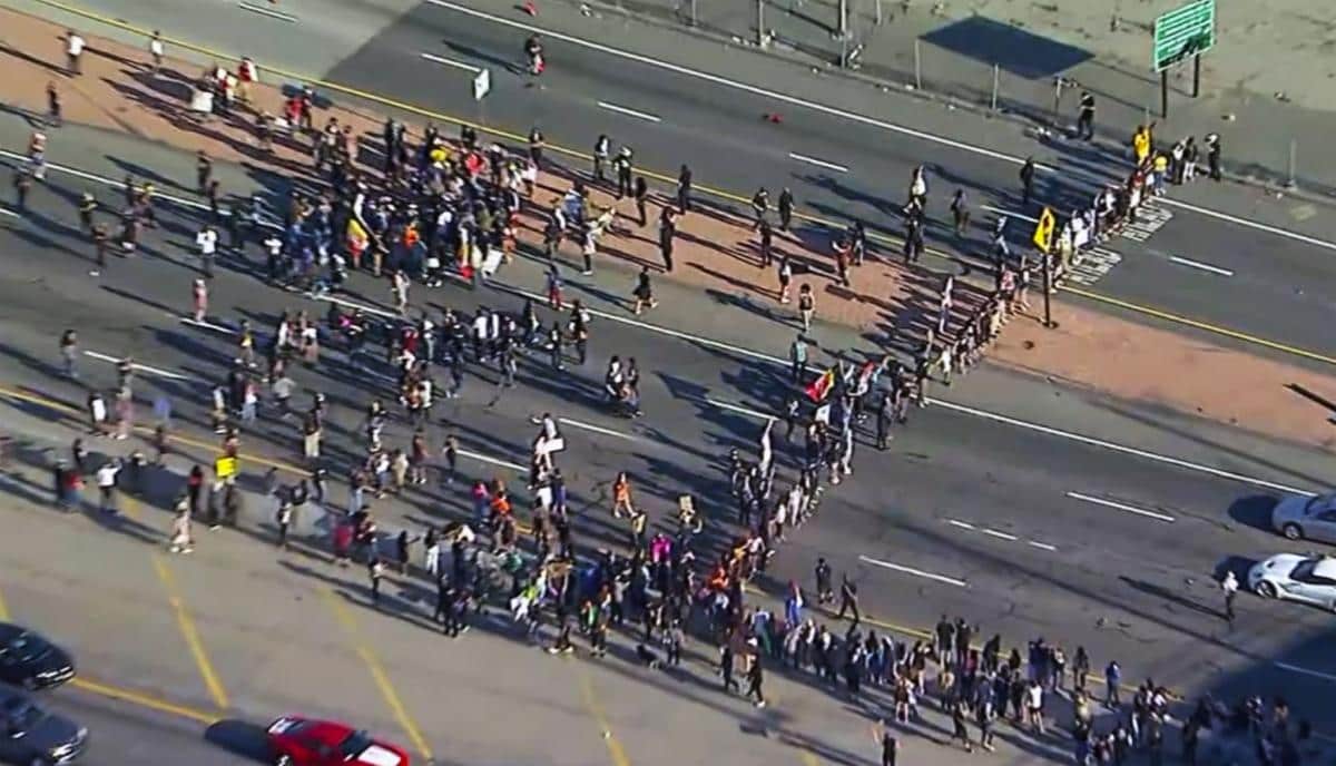 Photo of a Black Lives Matter protest in LA