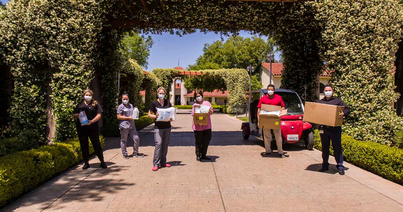 Photo of PPE donations to the California Armenian Home in Fresno, California