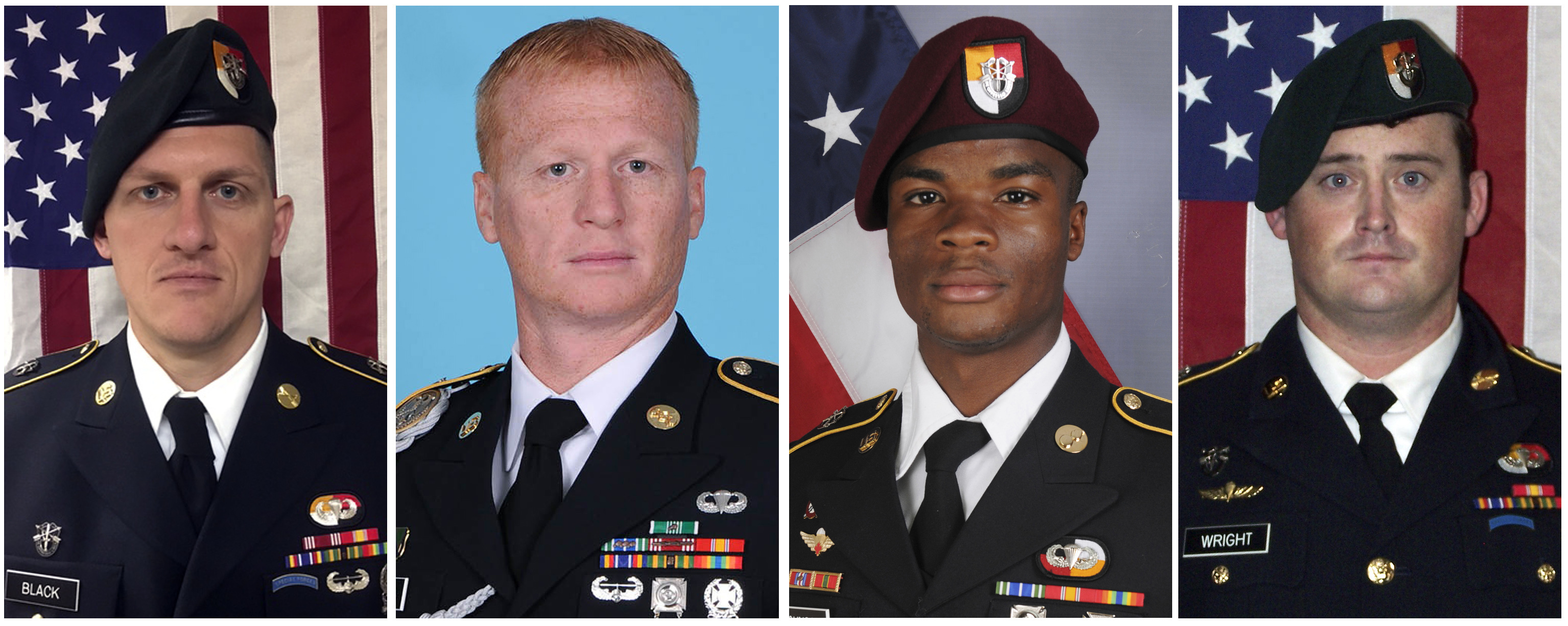 Pictures of four U.S. servicemen killed in Niger.