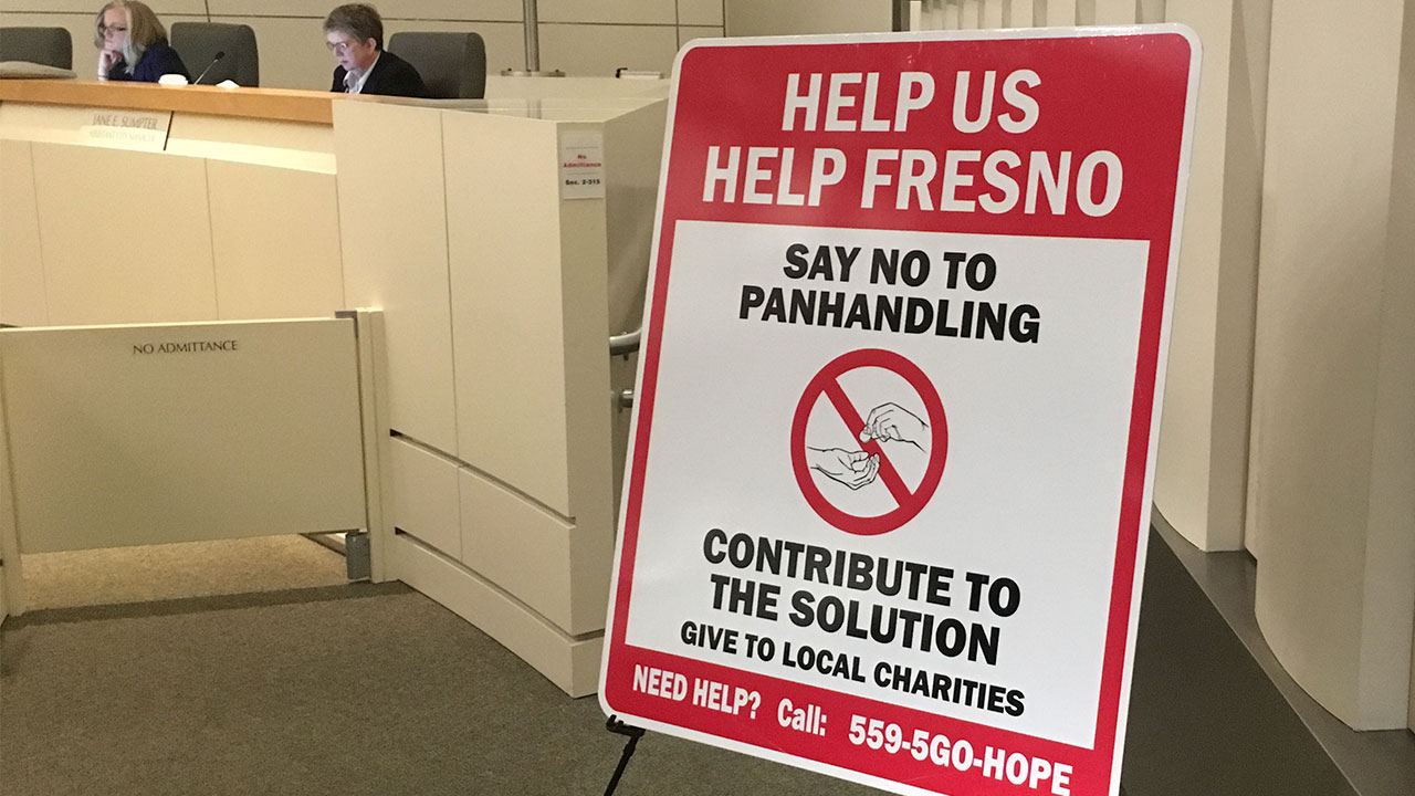 Photo of an anti-panhandling sign