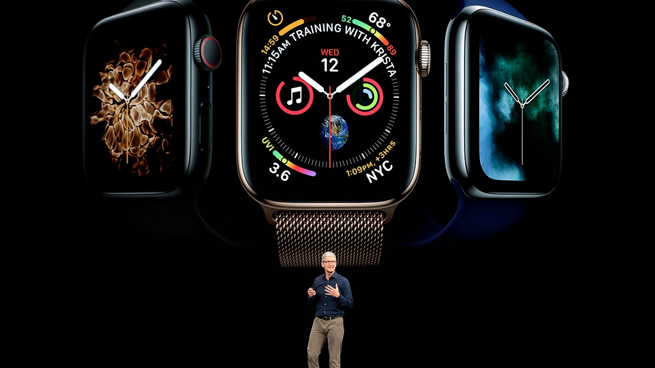 Apple CEO Tim Cook discussing the new Apple Watch 4