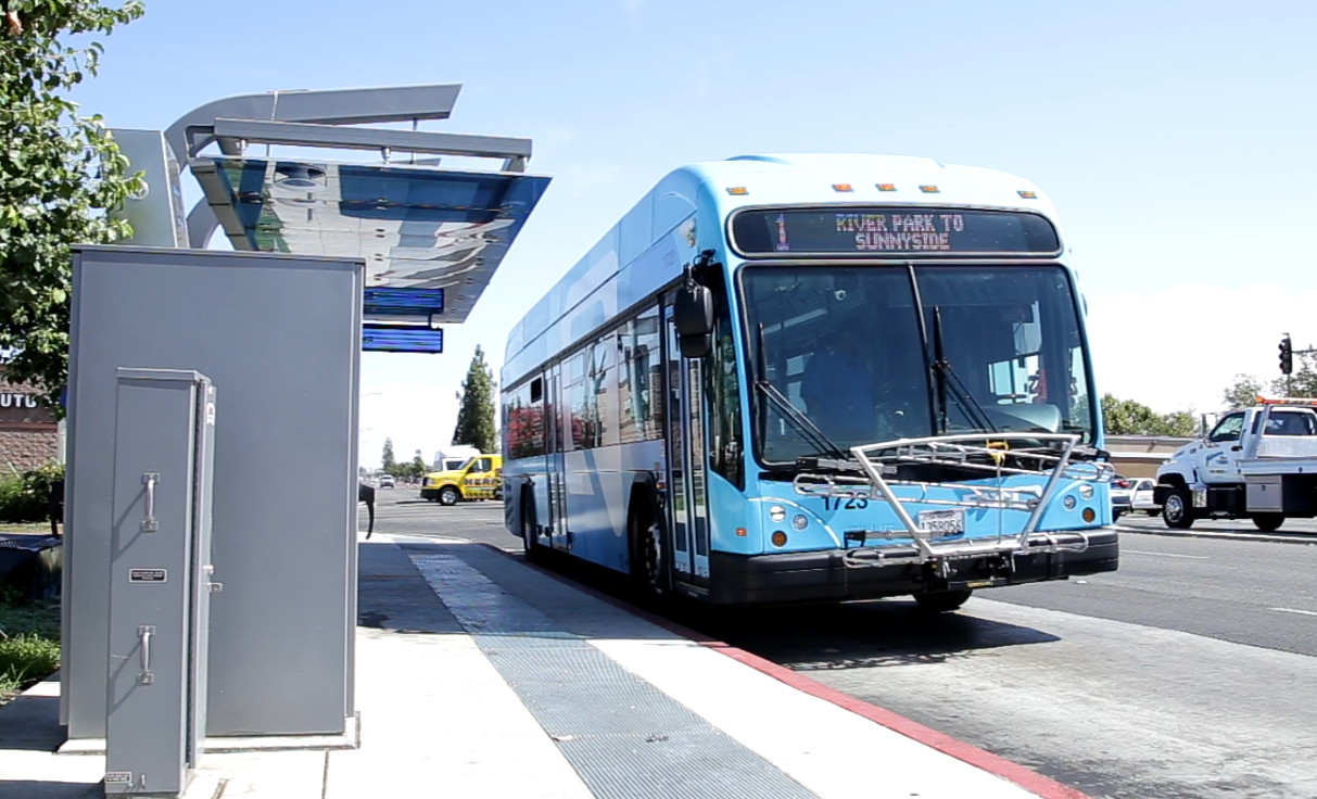 Photo of a Fresno BRT bus