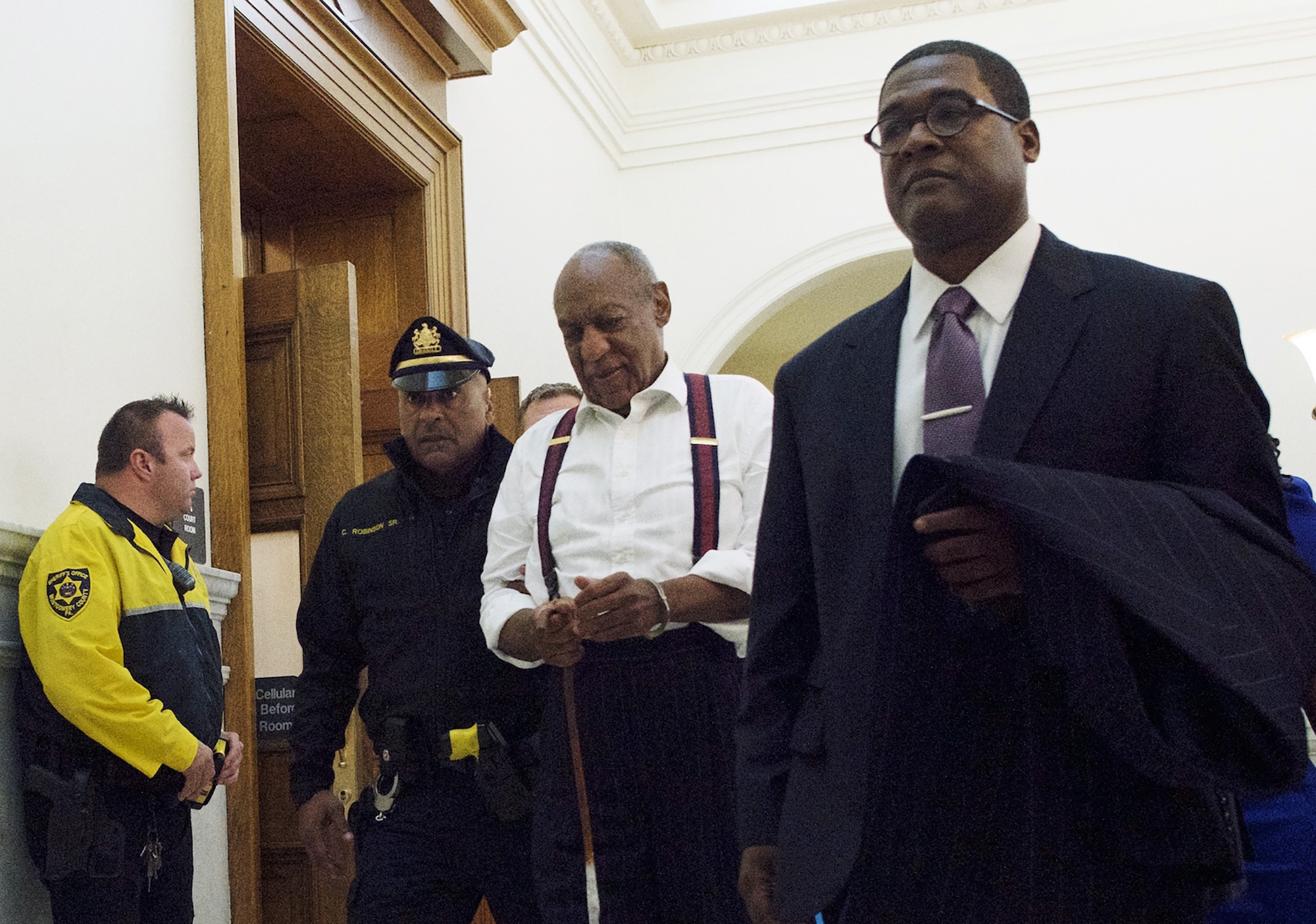 Photo of Bill Cosby leaving the courtroom