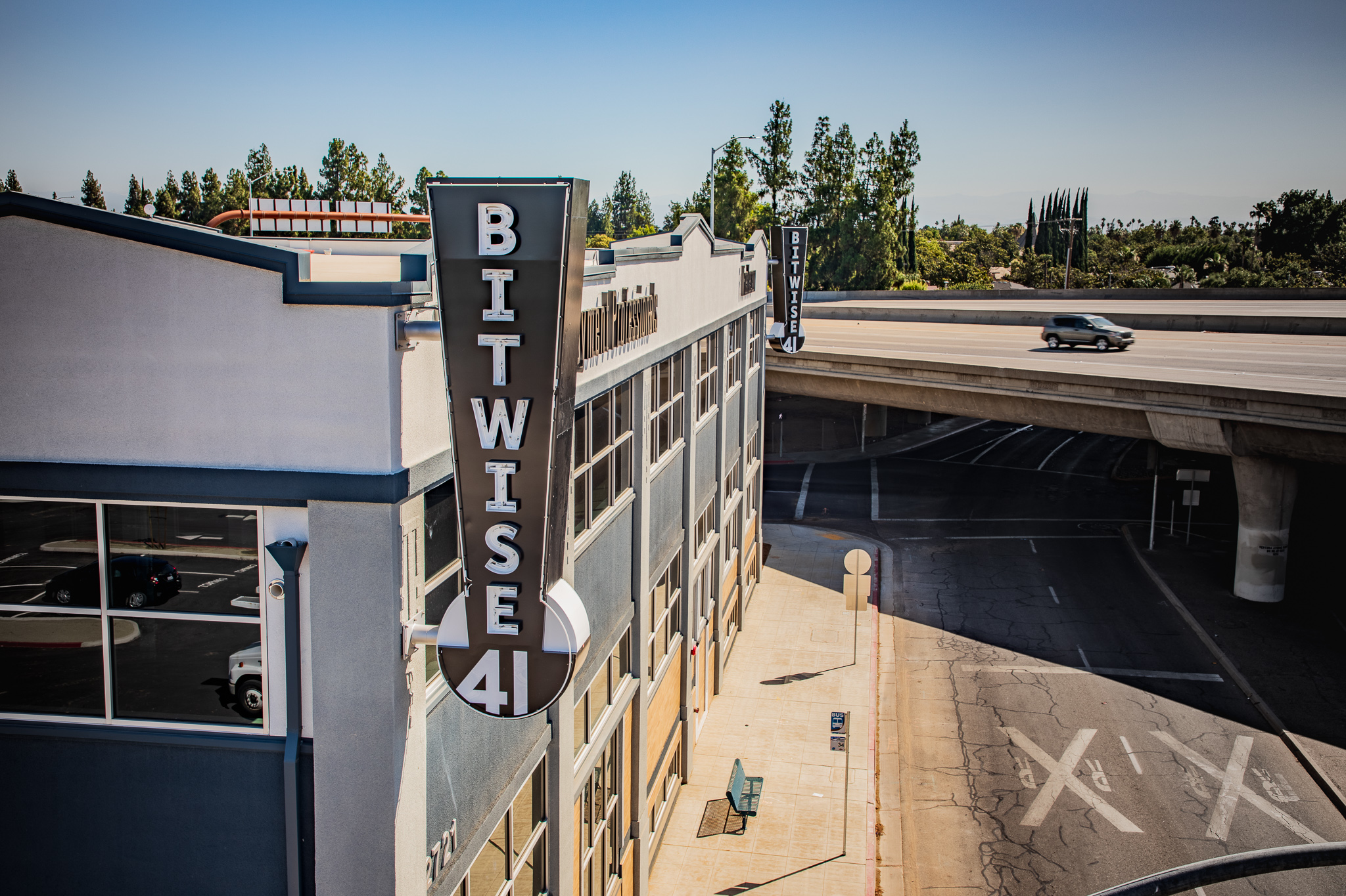 Aerial photo of the Bitwise Buiding in downtown Fresno, CaliforniawwP