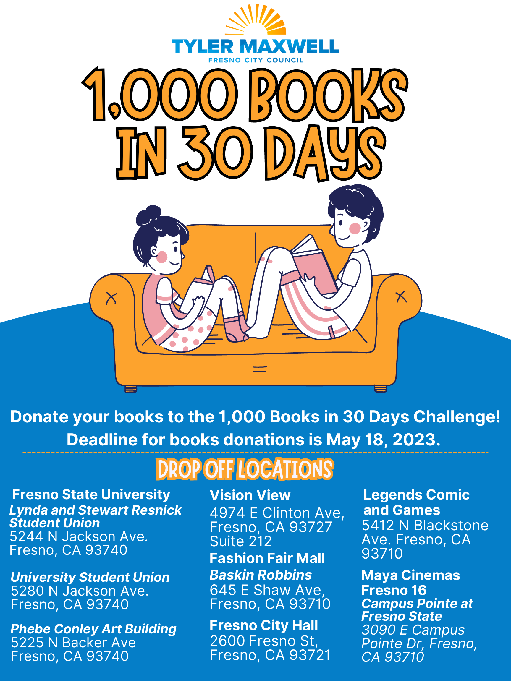 Fresno Book Drive locations