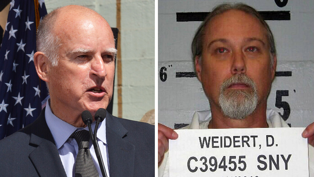 Photo of Gov. Jerry Brown and convicted killer David Weidert