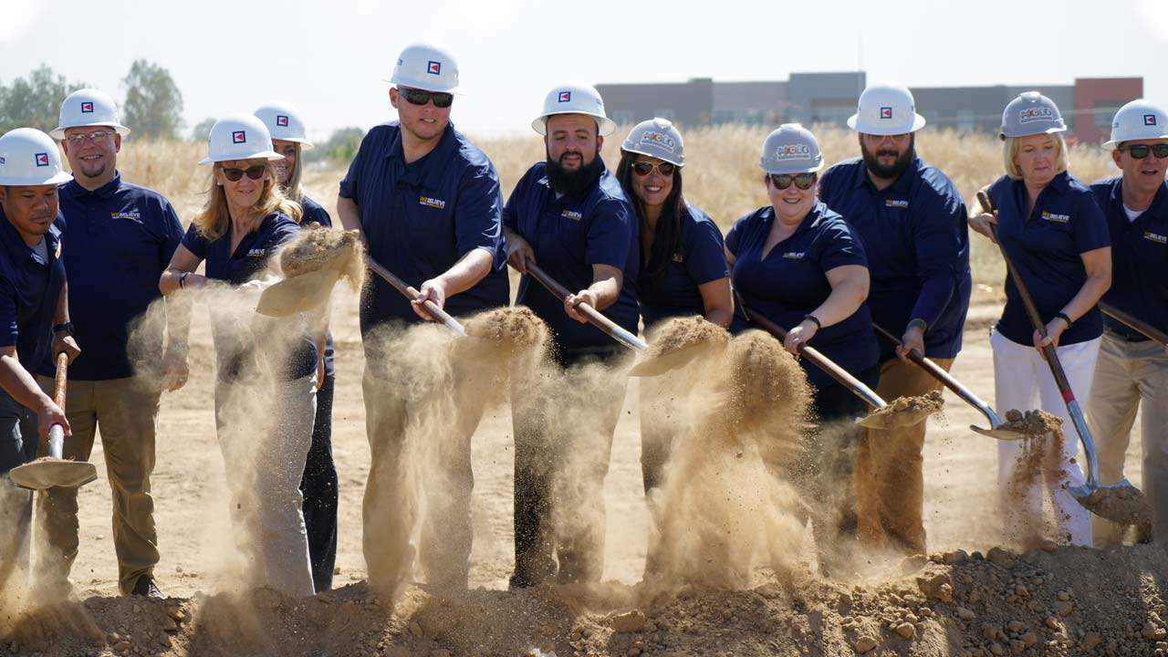 Photo of Madera Unified officials celebrating the start of new construction