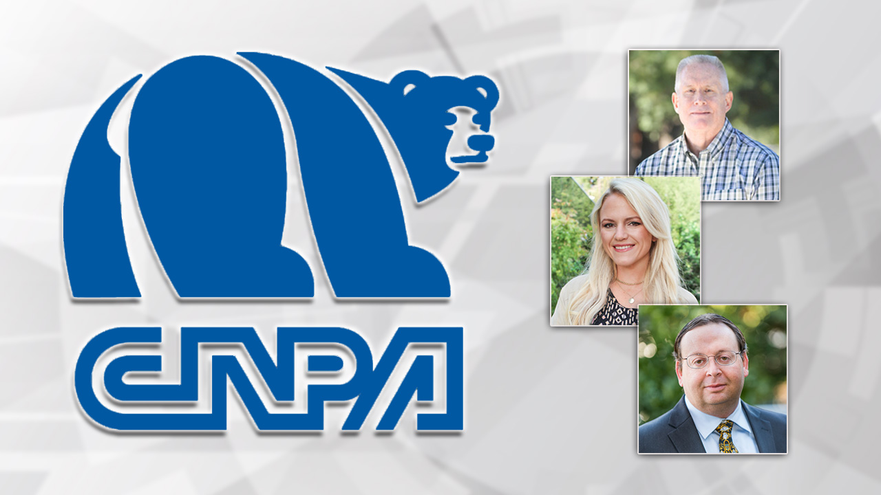 Composite of CNPA logo and portraits of Bill McEwen, Jamie Ouverson and Bill McEwen