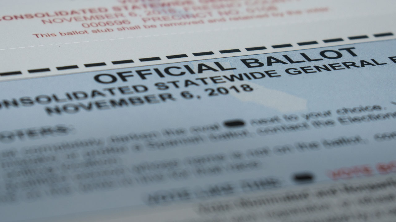 Absentee ballot for California vote