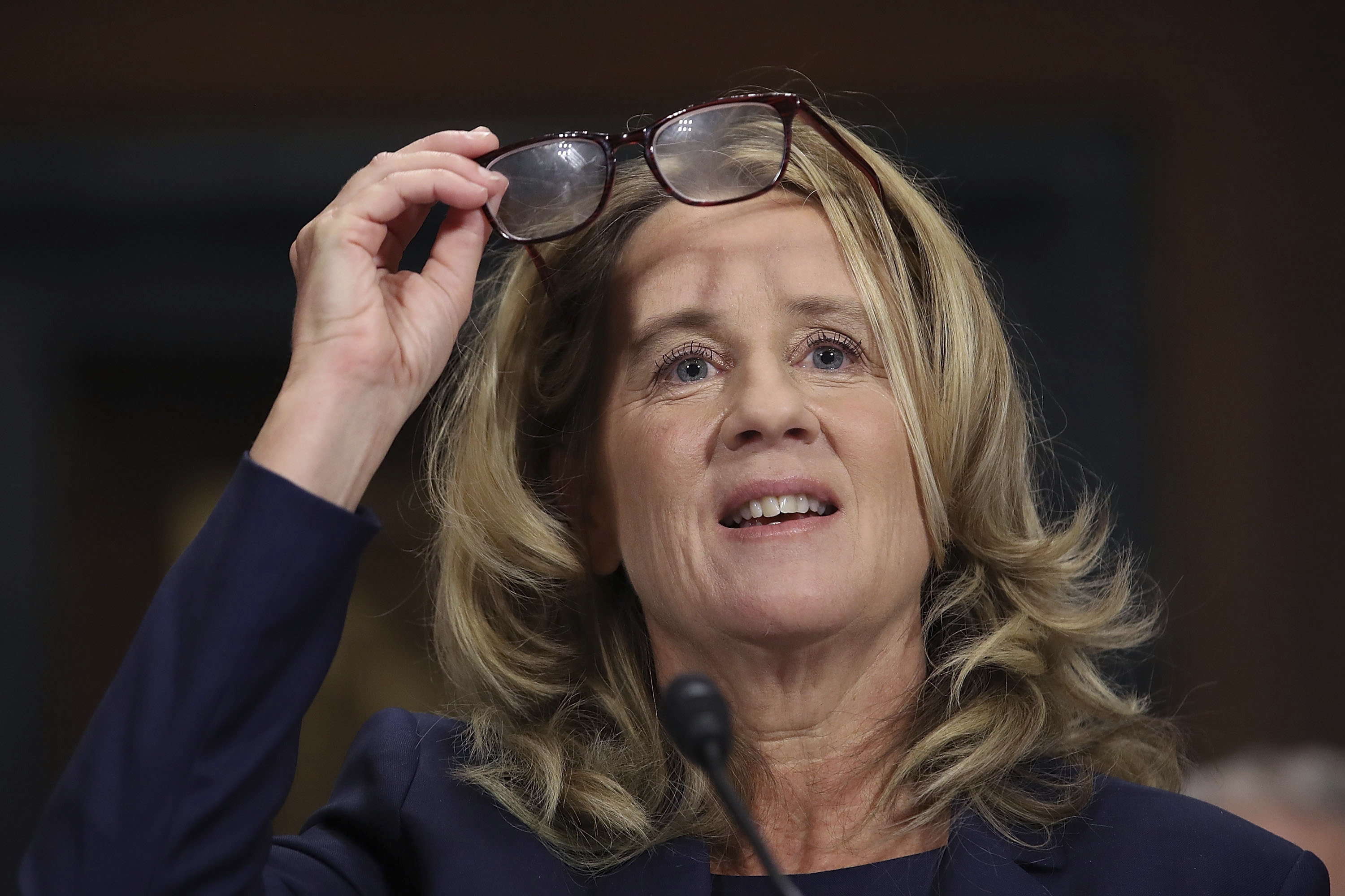 Photo of Christine Blasey Ford Testifying