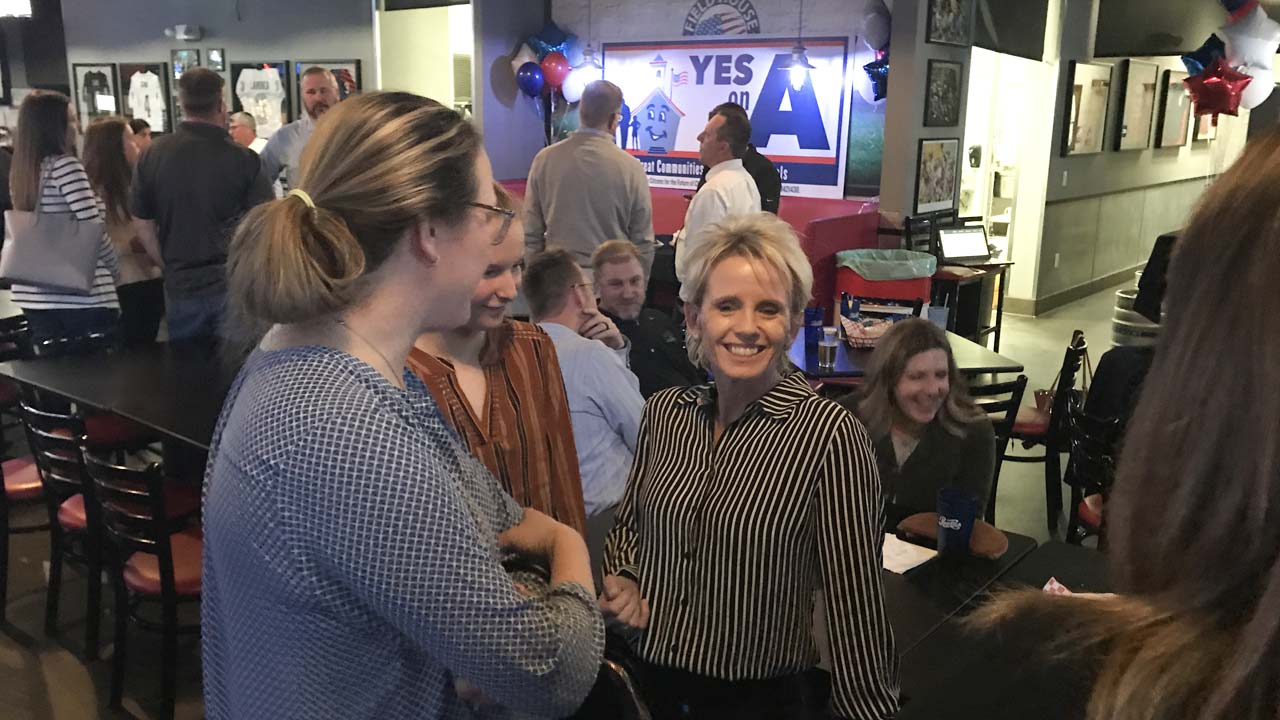 Photo of people at the Clovis Measure A watch party