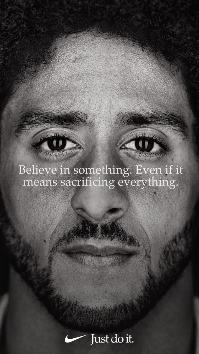 Photo of Colin Kaeprnick's Nike Ad via Twitter
