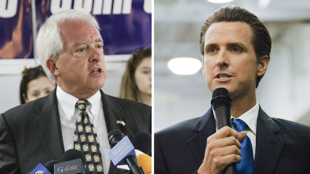 John Cox, left, and Gavin Newsom, finalists for 2018 California gubernatorial race