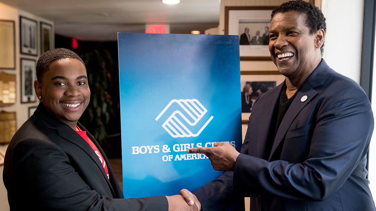 Photo of Denzel Washington and Malachi Haynes