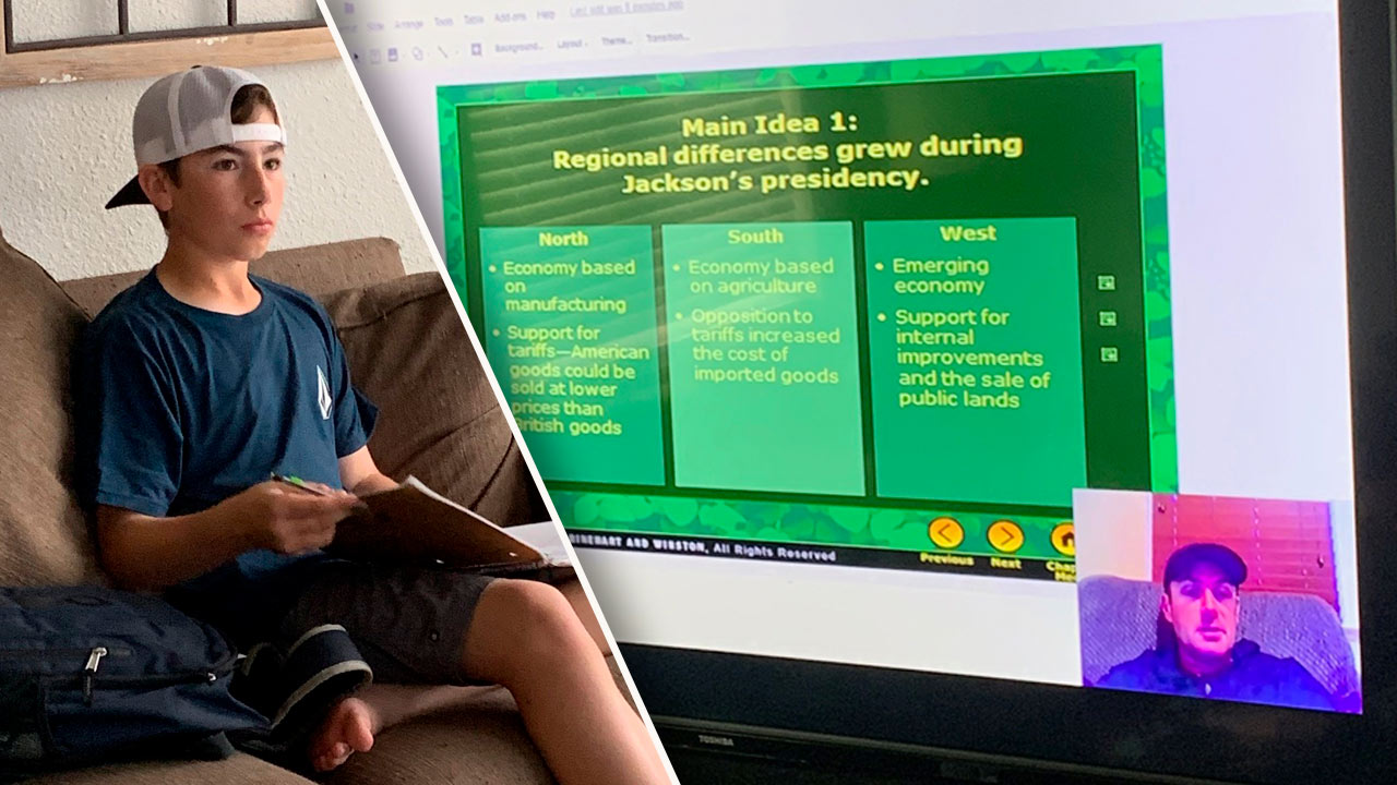 Photo of student engaged in distance learning