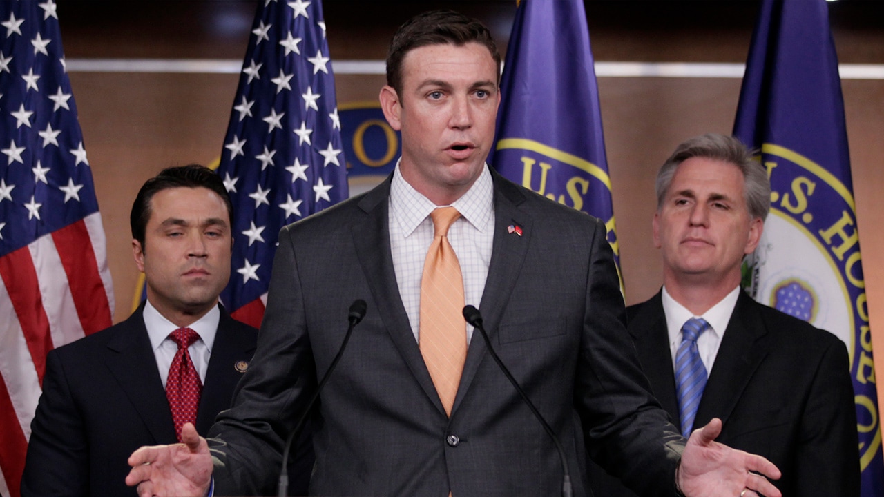 Photo of Duncan Hunter speaking at a news conference