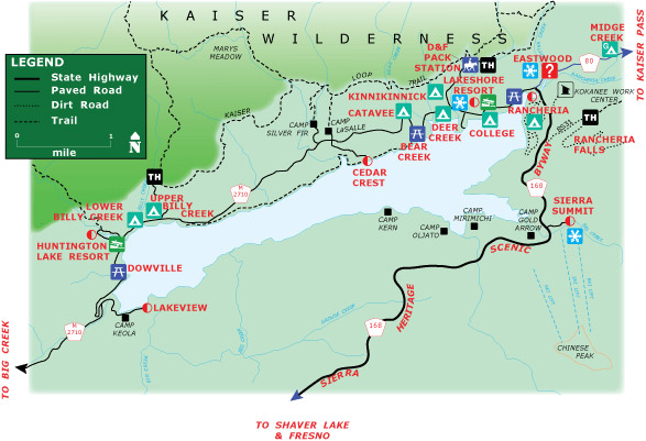Huntington Lake map