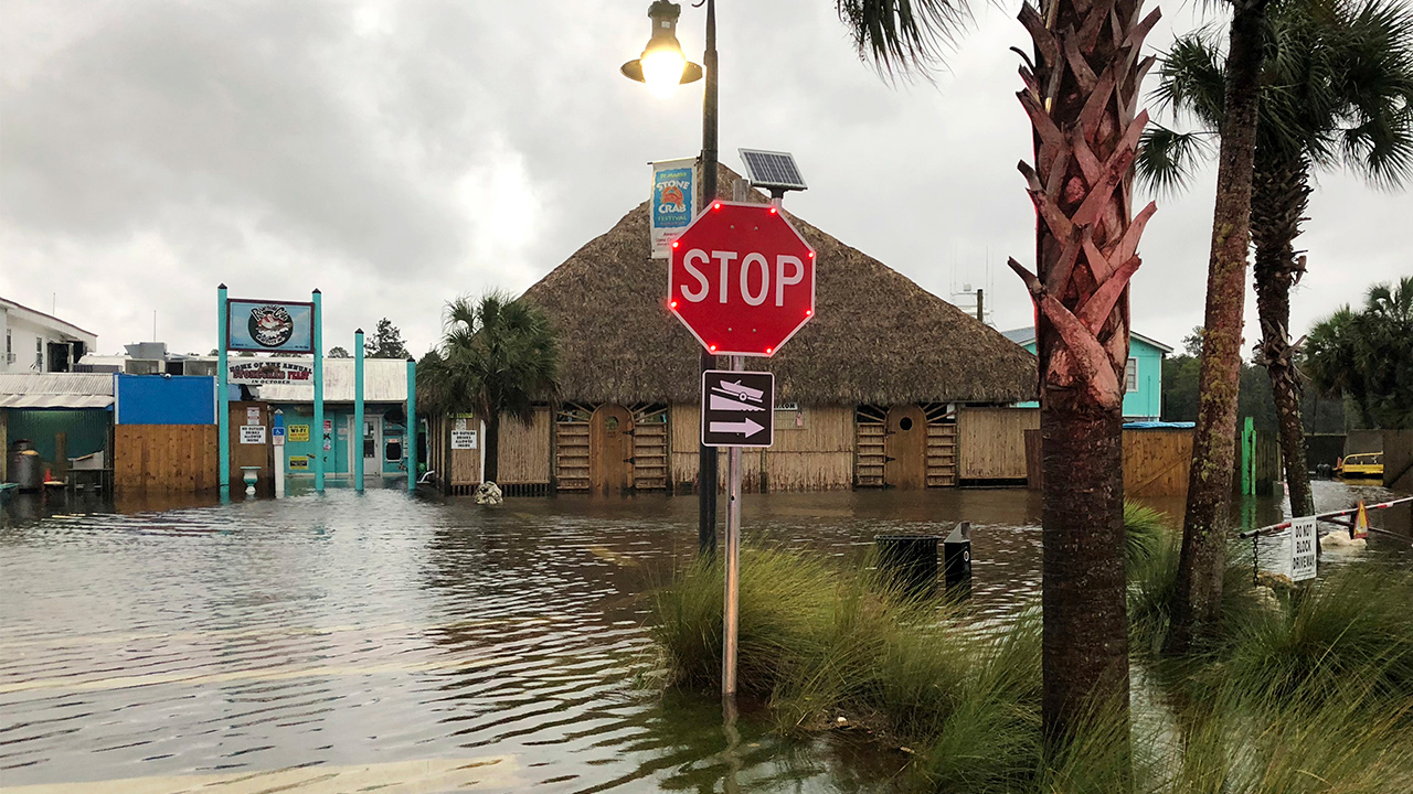 Photo of flooding in St. Marks, Fla. due to Hurricane Michael