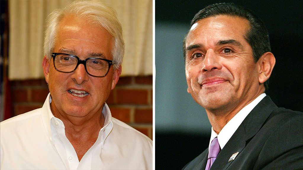 Republican John Cos and Democrat Antonio Villaraigosa images side by side