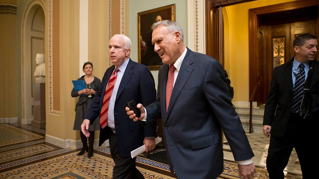 Photo of Sen. John McCain and Senate Minority Whip Jon Kyl in 2012