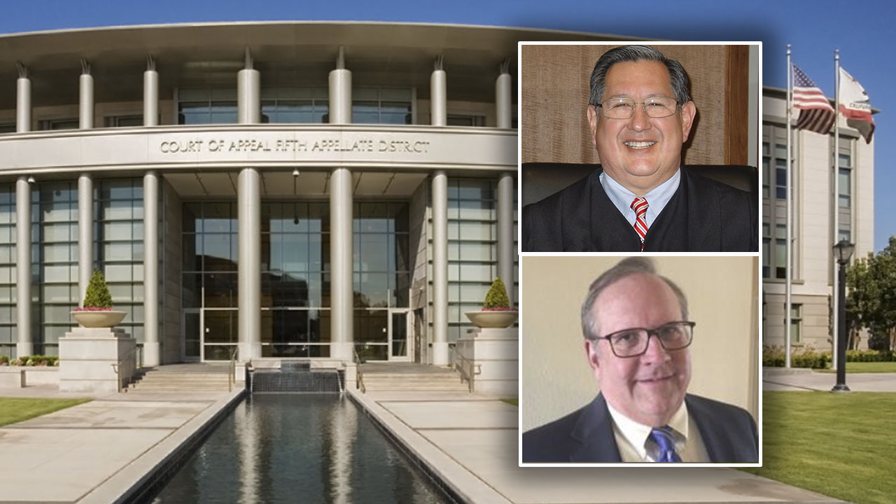 Photos of new 5th District Court of Appeal associate justices Thomas DeSantos, top, and Mark W. Snauffer