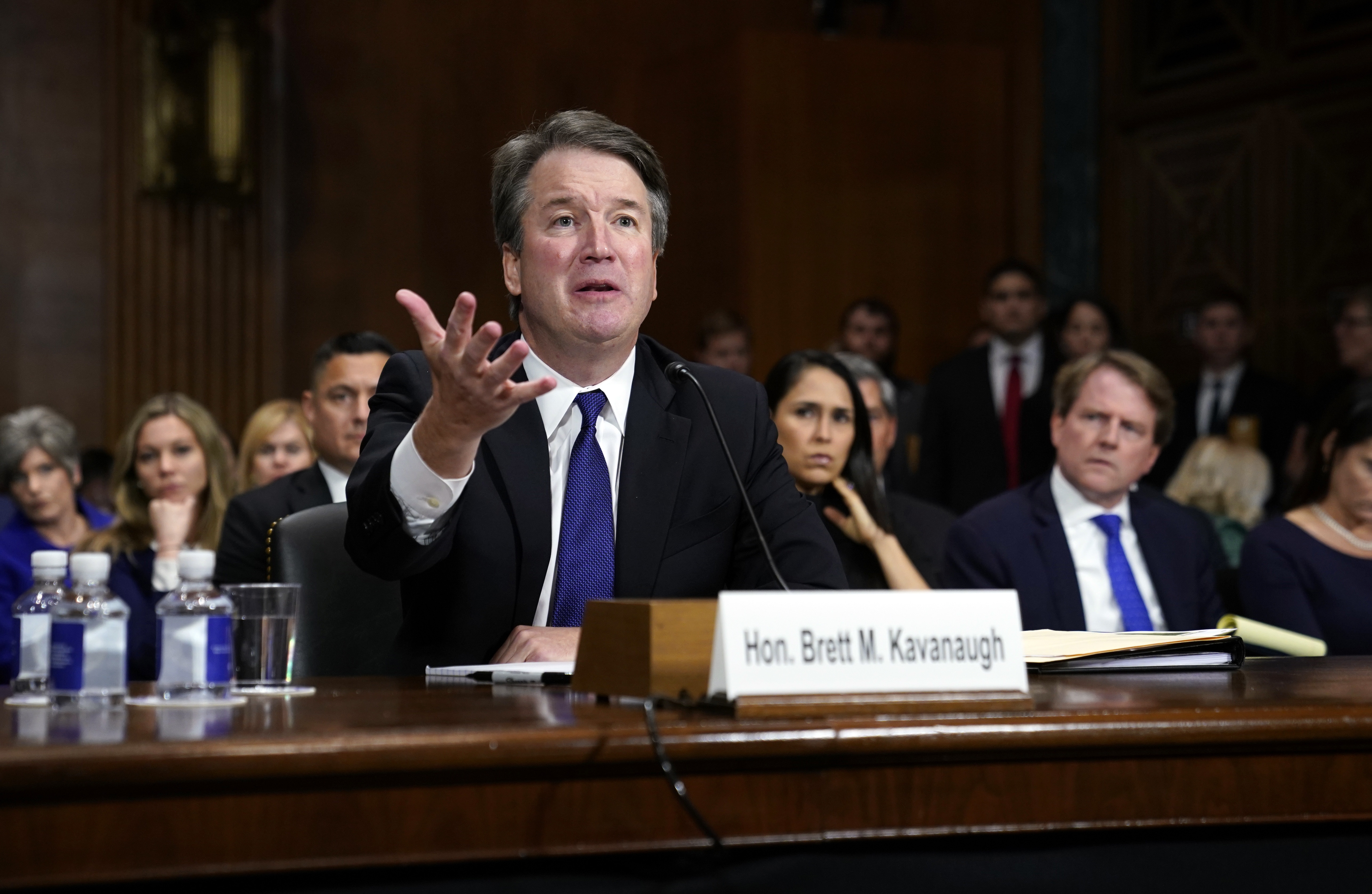 Photo of Brett Kavanaugh crying at his hearing
