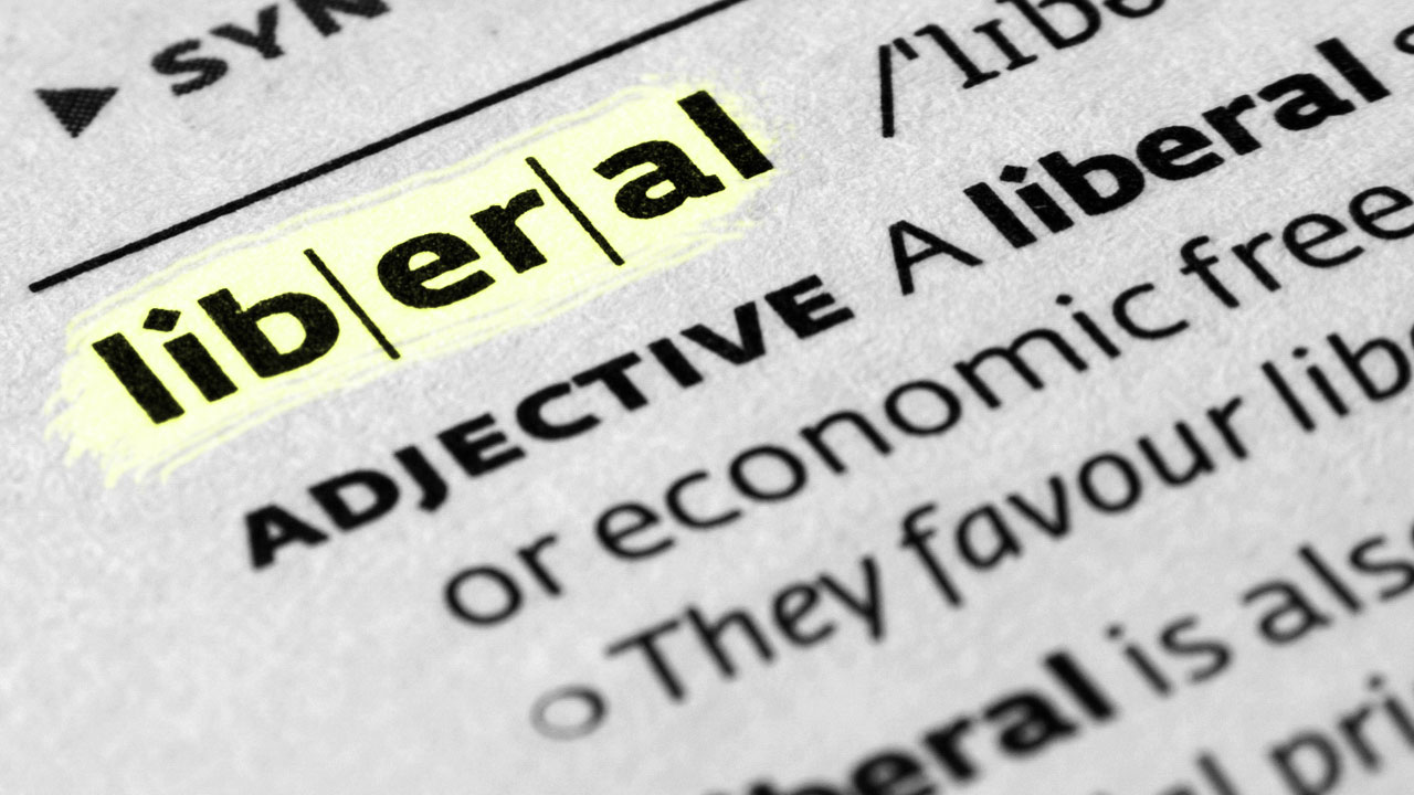 Dictionary page with definition of Liberal displayed