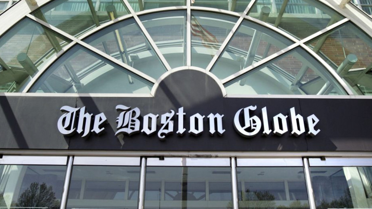 Photo of the facade of The Boston Globe building