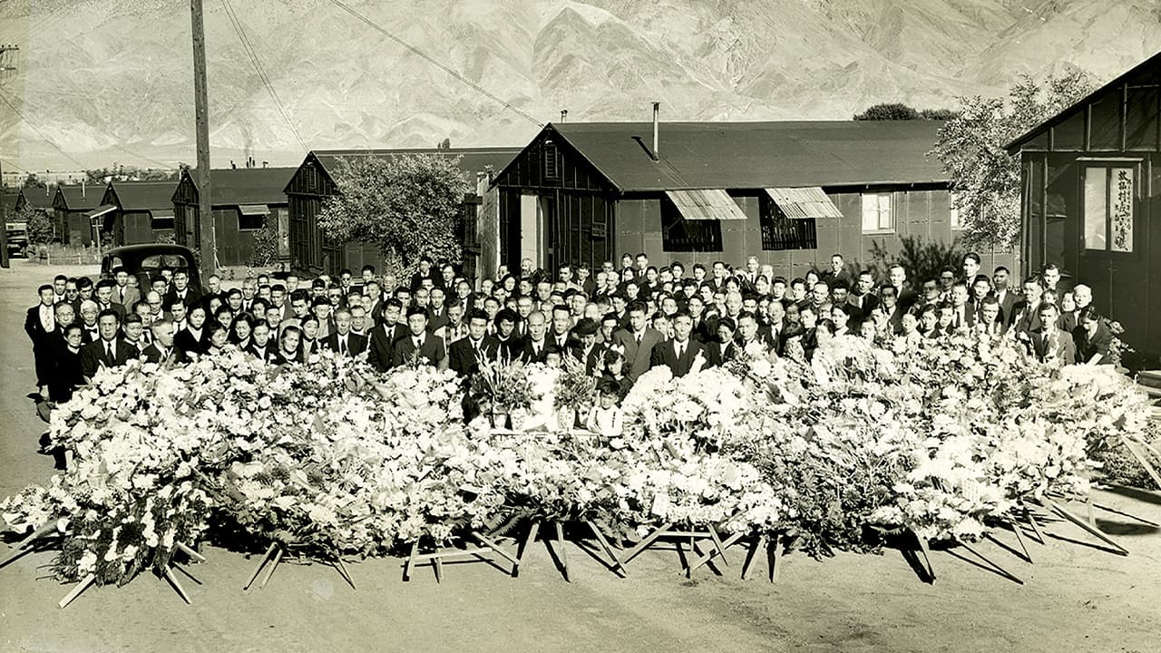 Photo of a memorial service for Giichi Matsumura, who died on nearby Mount Williamson during his incarceration at an internment camp for people of Japanese ancestry in Manzanar