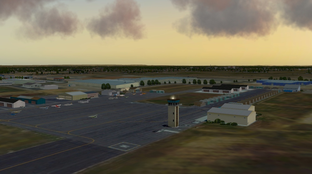 Aerial landscape view of Merced Regional Airport