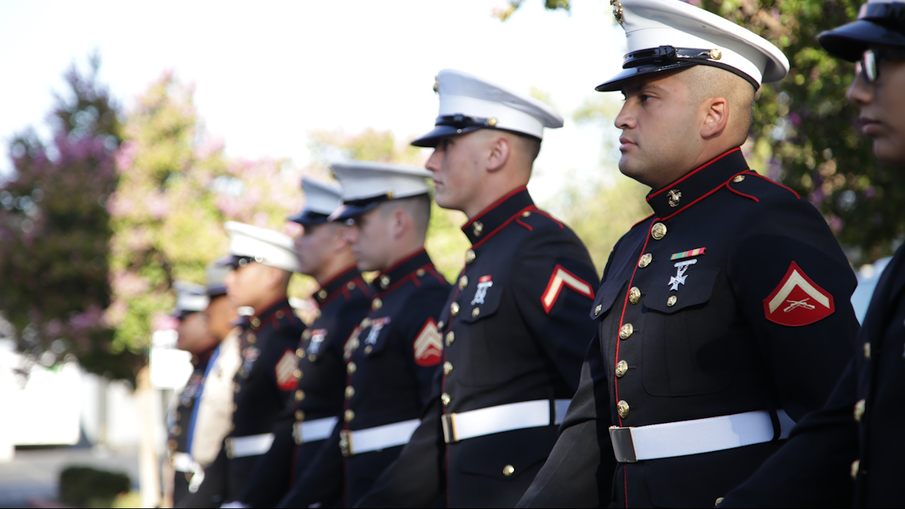 Photo of Marines at 9/11 remembrance event in Clovis