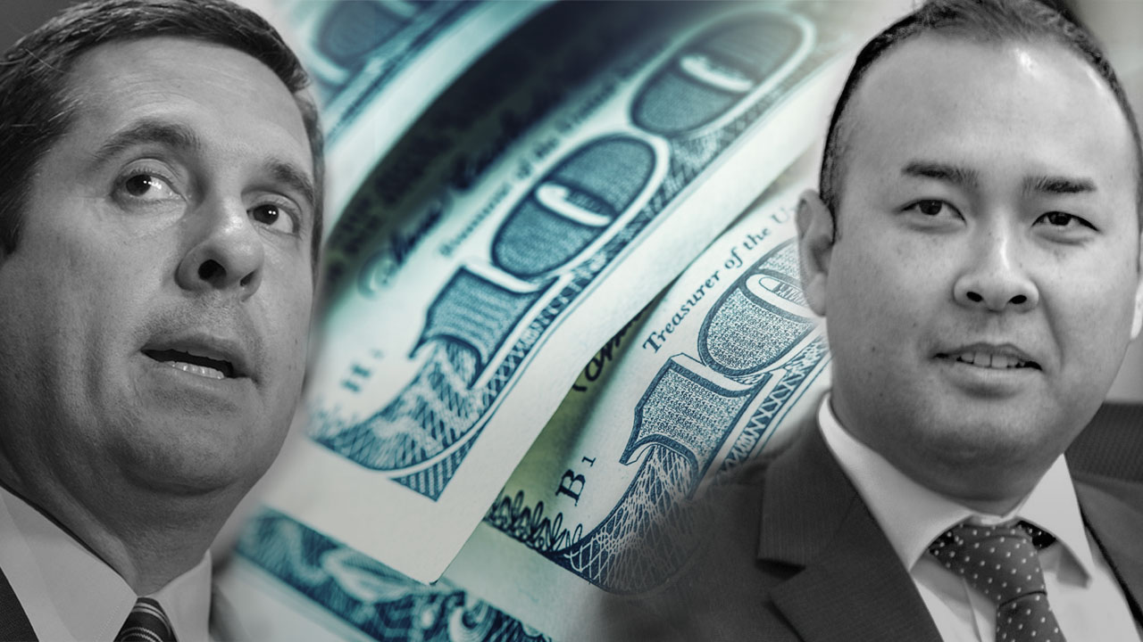 Photo illustration of Nunes, Janz and $100 bills