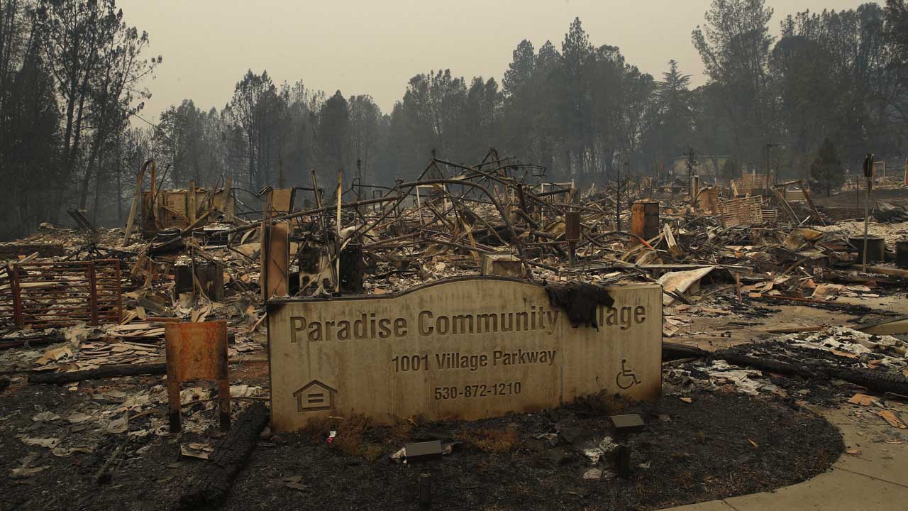 Photo of community wiped out by Camp Fire.