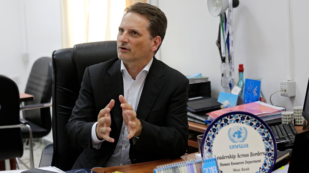 Photo of Pierre Kraehenbuehl, the head of United Nations Relief and Works Agency for Palestine Refugees (UNRWA)