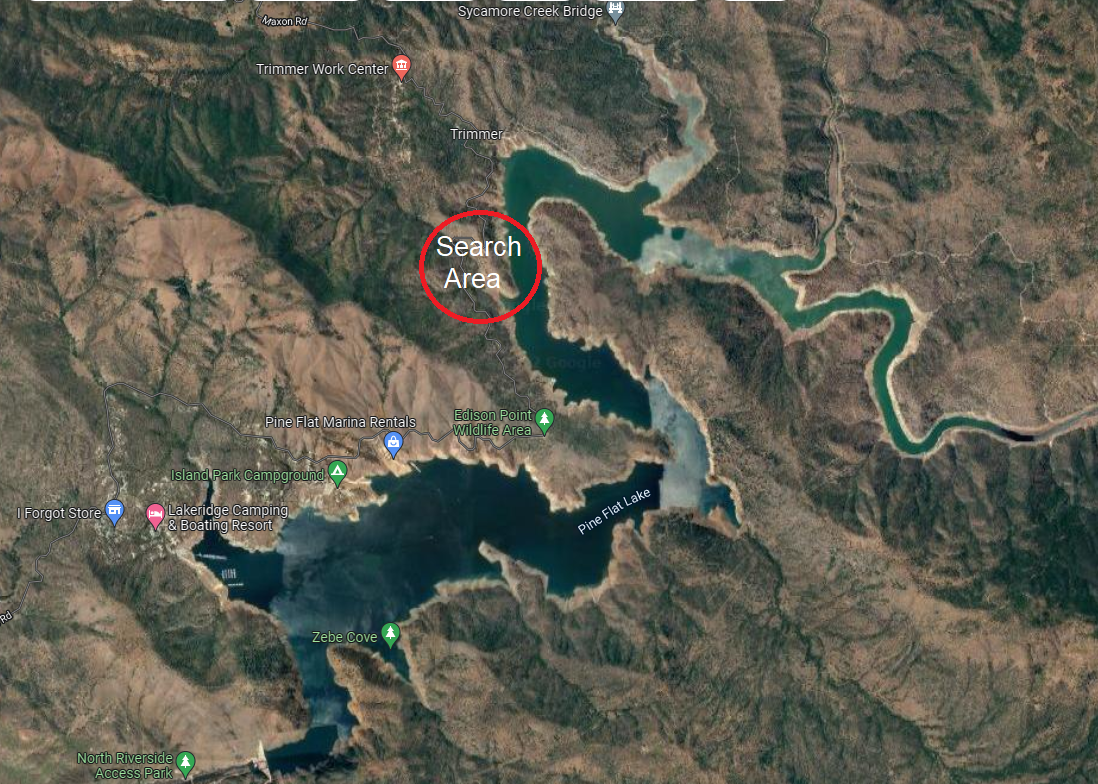 Map of Jolissa Fuentes crash site and body recovery