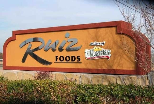 Photo of Ruiz Foods sign