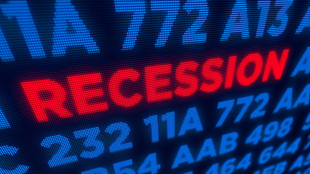 Shutterstock image representing a recession