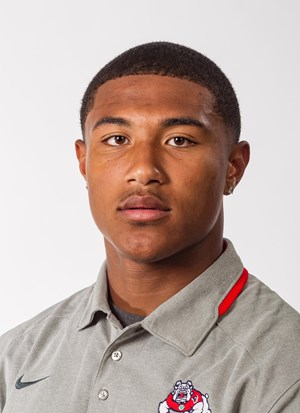 Portrait of Fresno State tailback Ronnie Rivers,