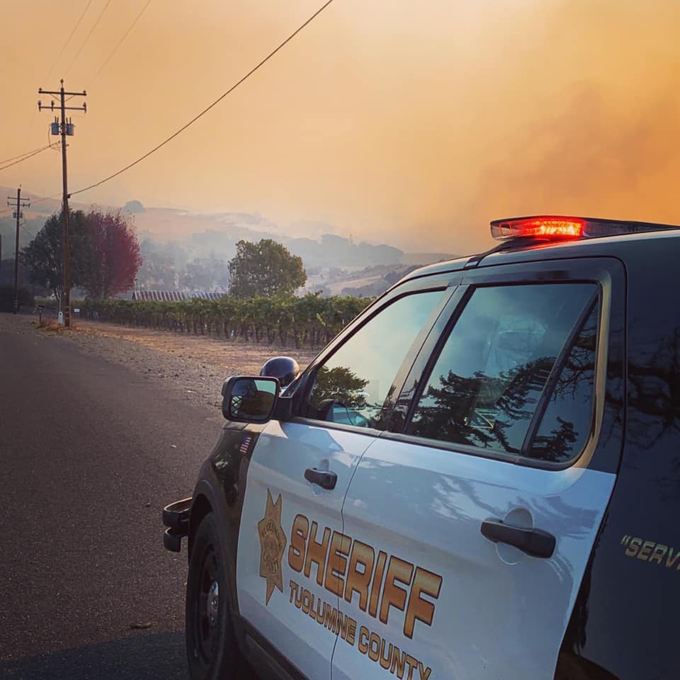 Photo of a Tuolumne County Sheriff's Office SUV on the road