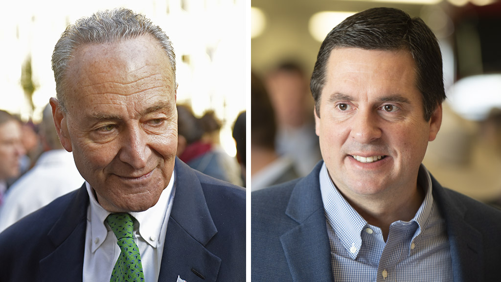 Sen. Charles Schumer and Rep. Devin Nunes Photo Combination