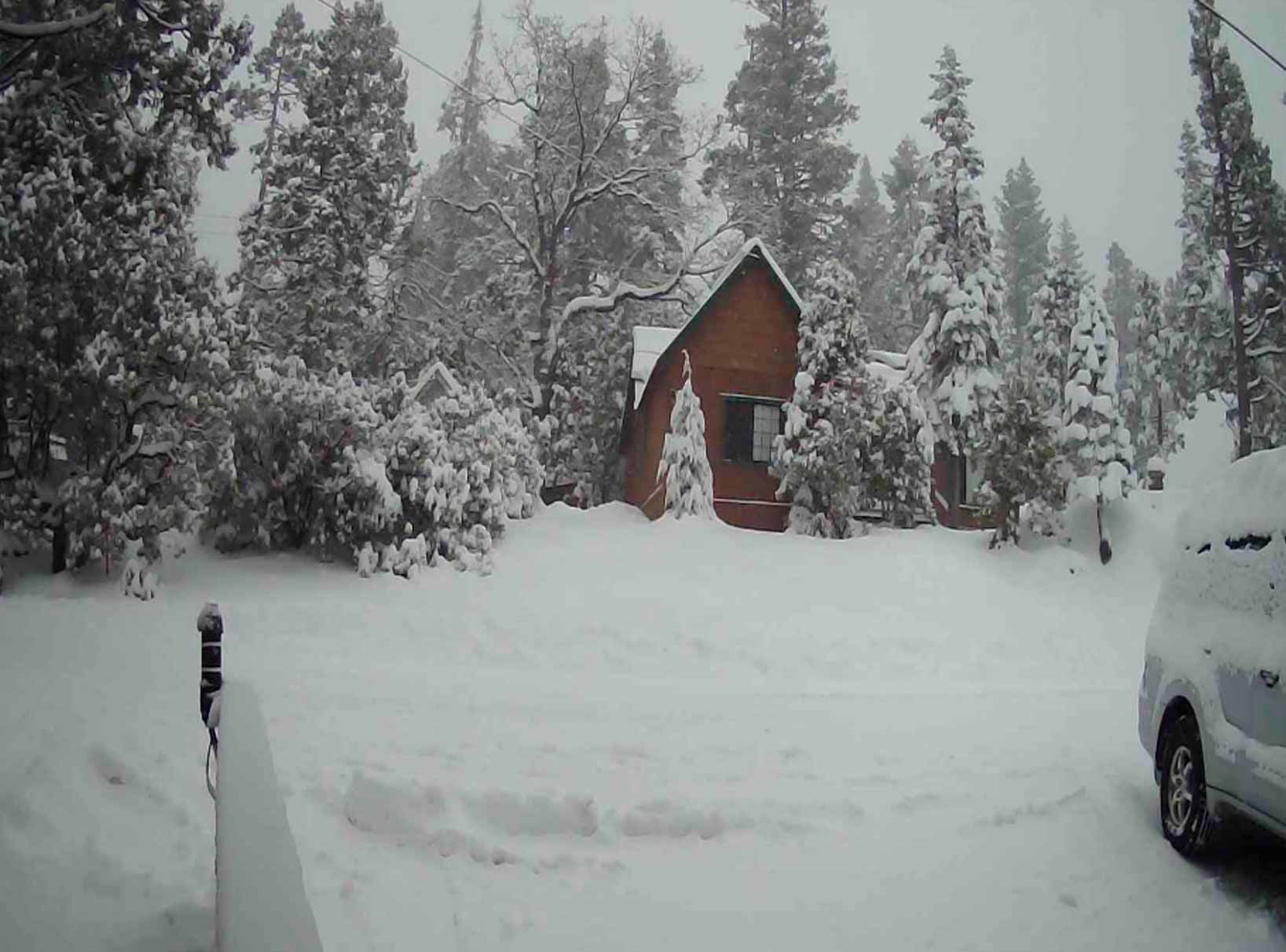 Photo of snow covered West Village at Shaver Lake