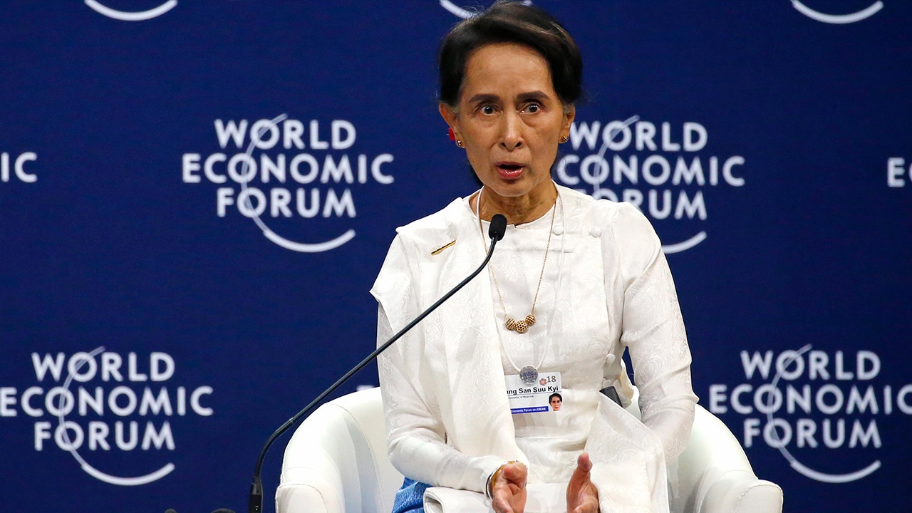 Photo of Aung San Suu Kyi, the State Counsellor of Myanmar