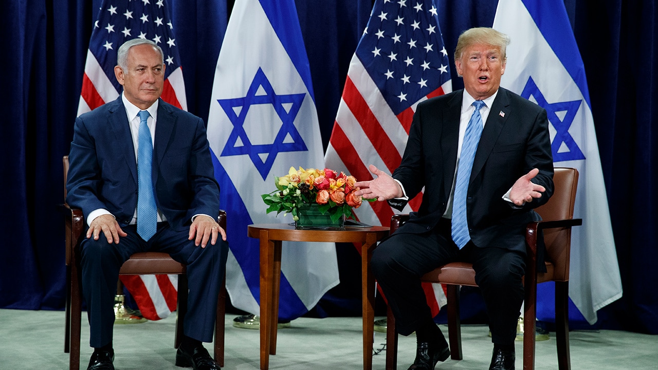 Photo of Benjamin Netanyahu and President Donald Trump