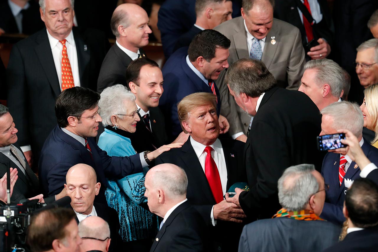 Photo of President Trump arriving for his 2019 State of the Union address