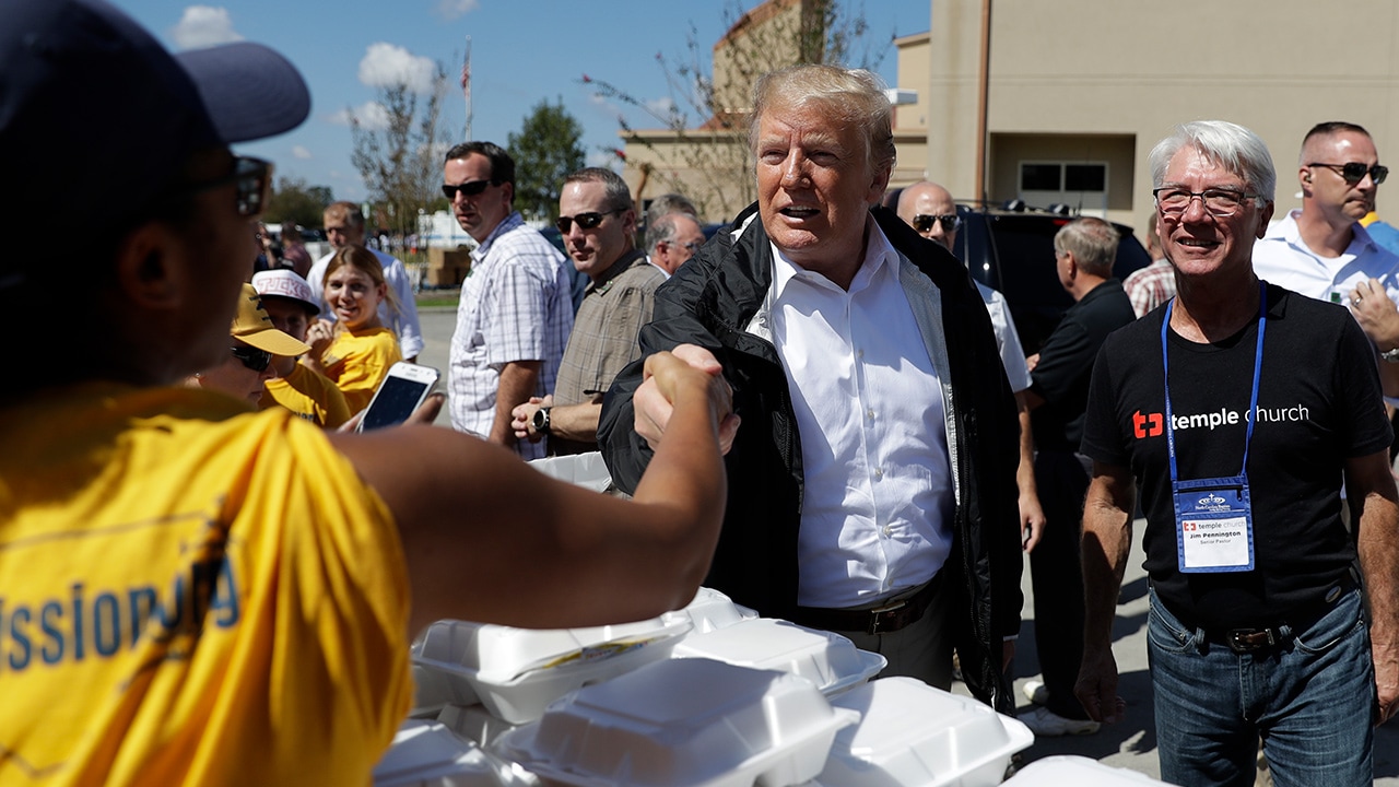 Photo of President Donald Trump visiting the Temple Baptist Church