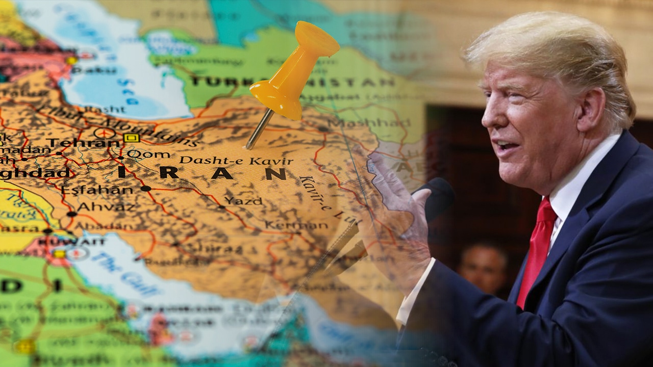 Photo of Iran map and Trump